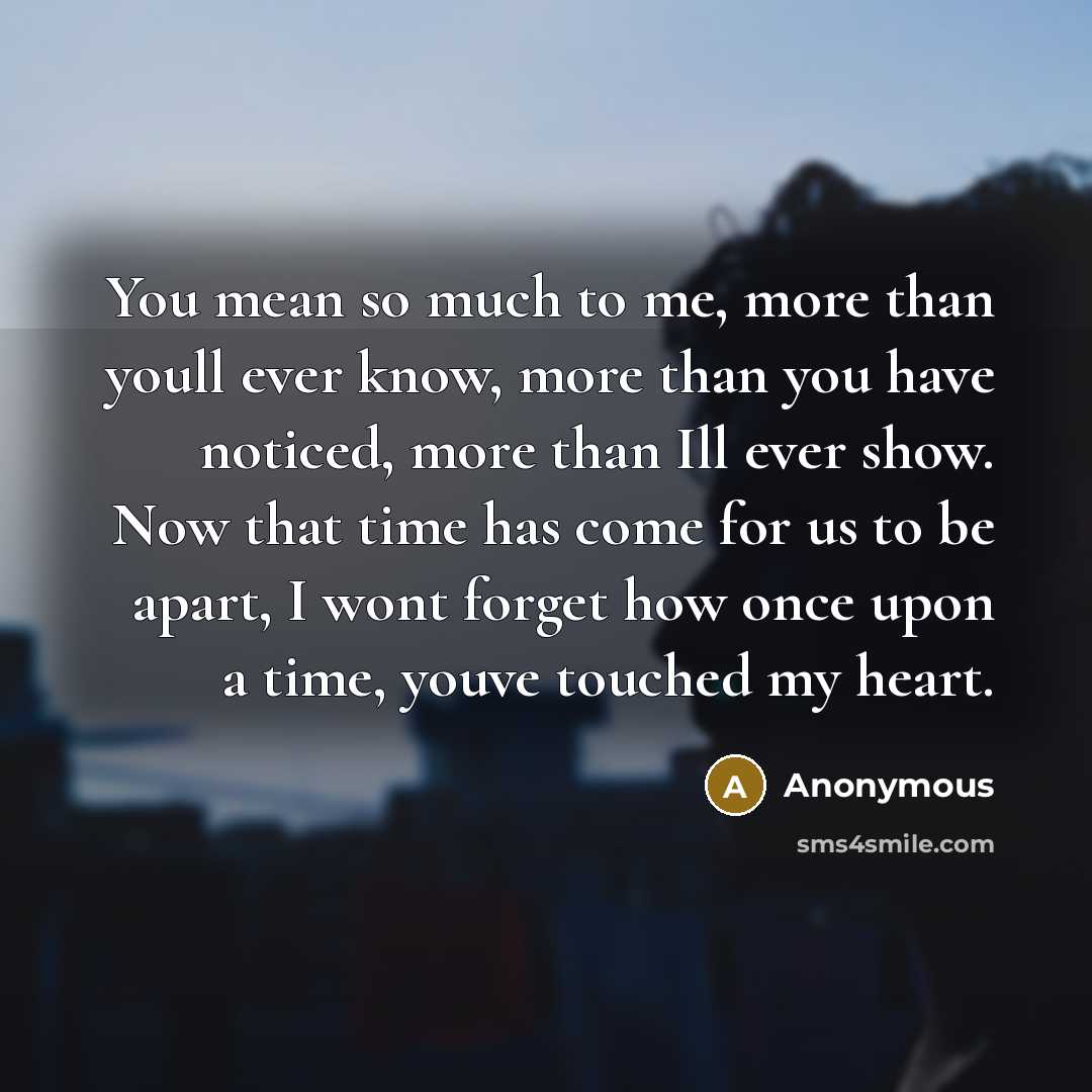 “You mean so much to me, more than youll ever…” quote by Anonymous