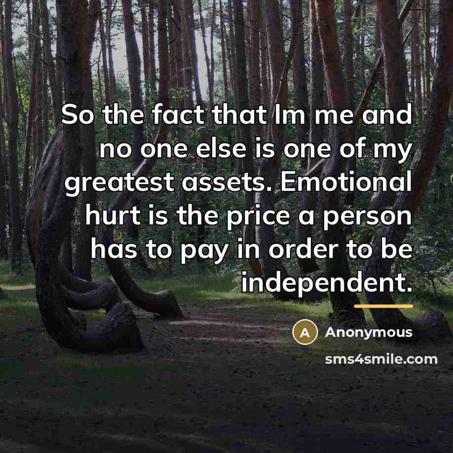 “So the fact that Im me and no one else…” quote by Anonymous