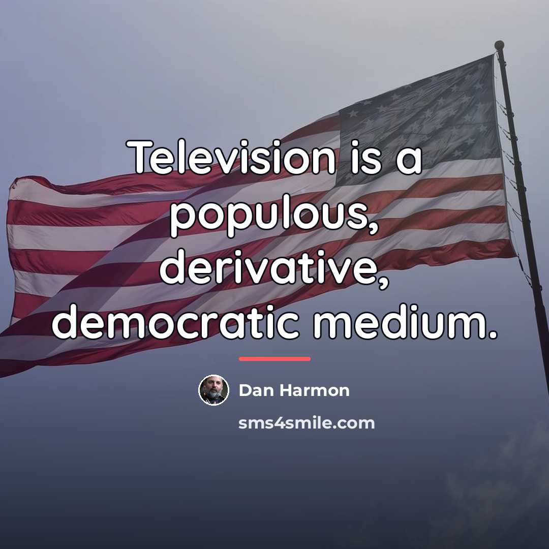 “Television is a populous, derivative, democratic medium.…” quote by Dan Harmon
