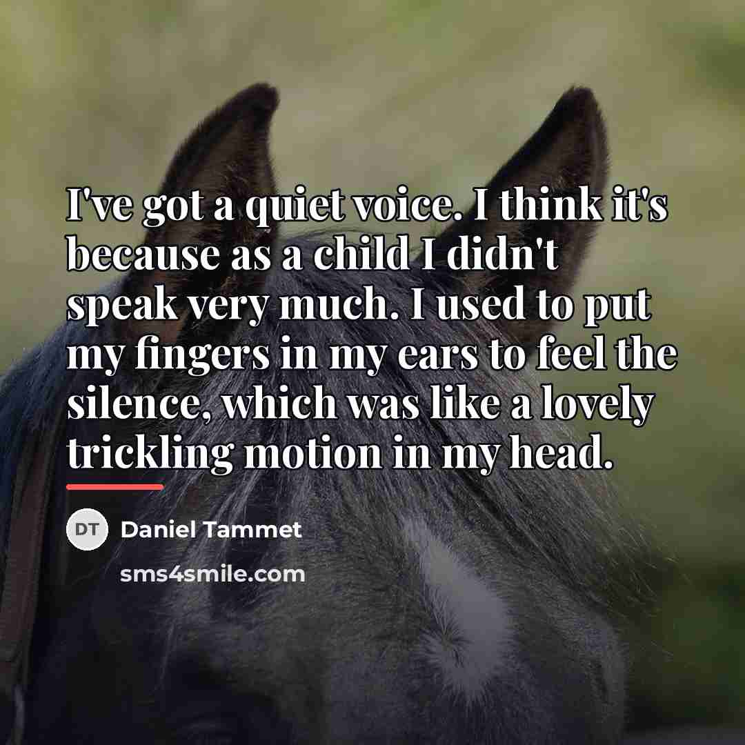 “I've got a quiet voice. I think it's because as…” quote by Daniel Tammet