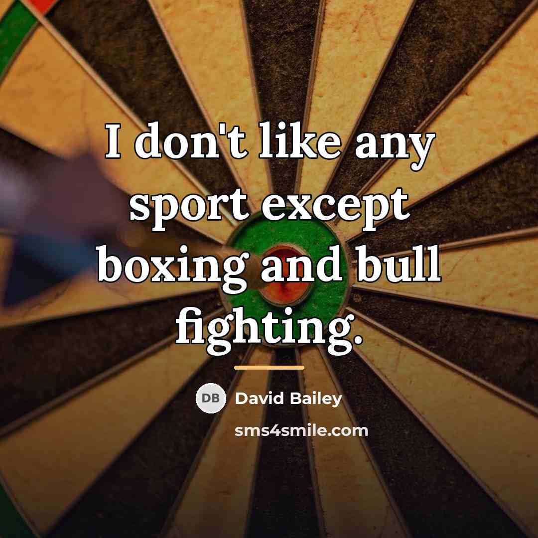 “I don't like any sport except boxing and bull fighting.…” quote by David Bailey