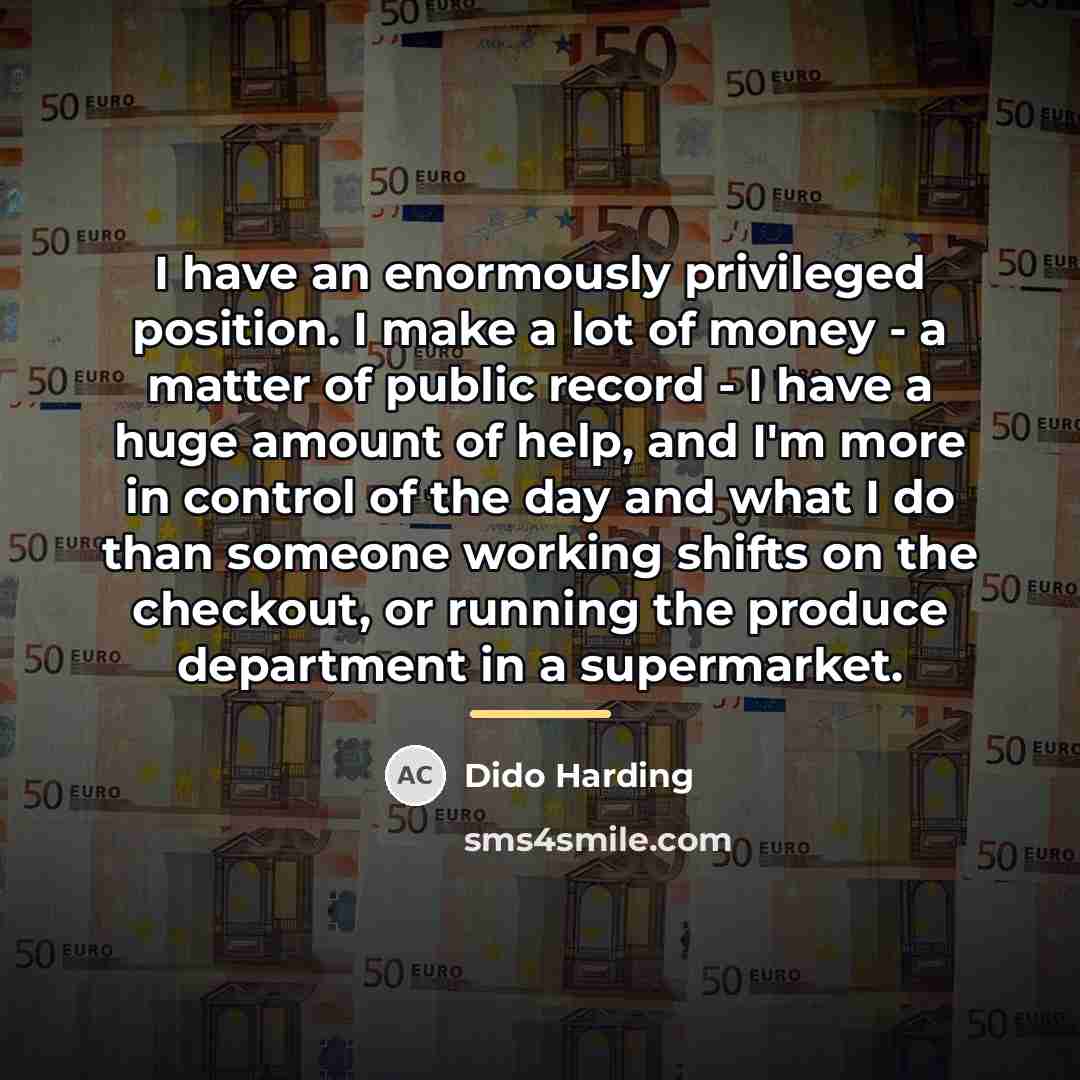 “I have an enormously privileged position. I make a lot…” quote by Dido Harding