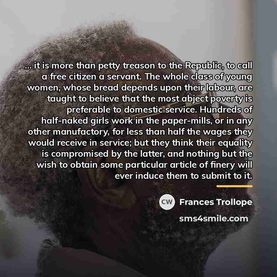 “... it is more than petty treason to the Republic,…” quote by Frances Trollope