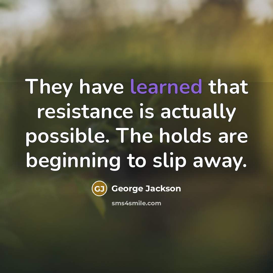 “They have learned that resistance is actually possible. The holds…” quote by George Jackson