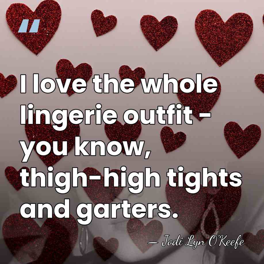 I love the whole lingerie outfit - you know, thigh-high tights and&hellip; - Jodi Lyn O'Keefe