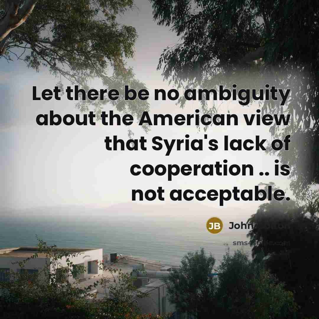 “Let there be no ambiguity about the American view that…” quote by John Bolton