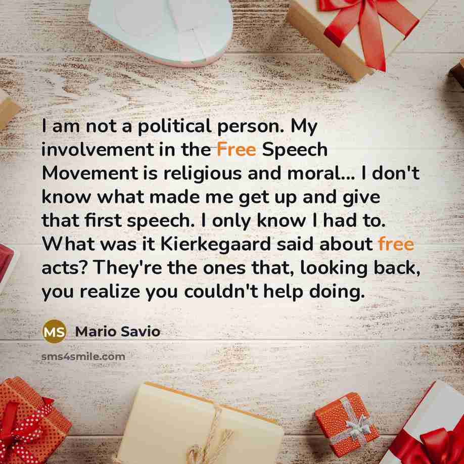 “I am not a political person. My involvement in the…” quote by Mario Savio