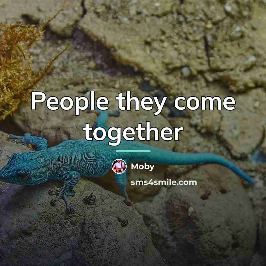 “People they come together…” quote by Moby