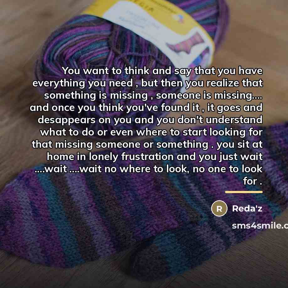“You want to think and say that you have everything…” quote by Reda'z