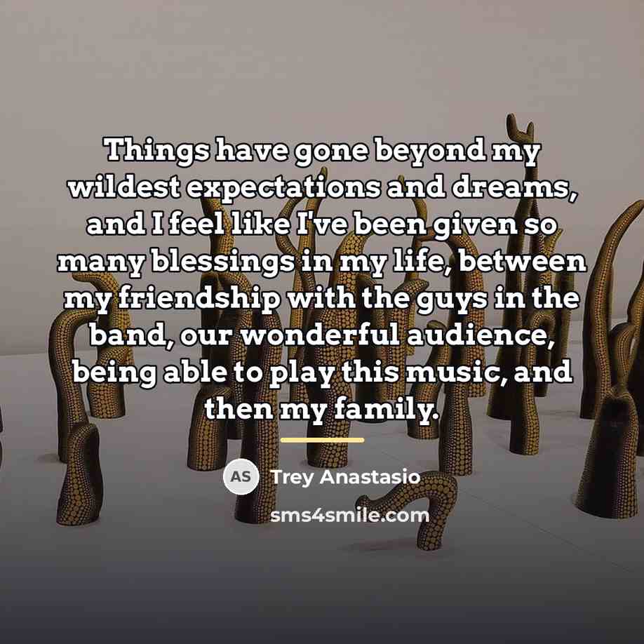 “Things have gone beyond my wildest expectations and dreams, and…” quote by Trey Anastasio