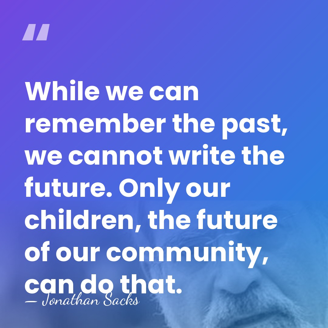 While we can remember the past, we cannot write the future. Only&hellip; - Jonathan Sacks