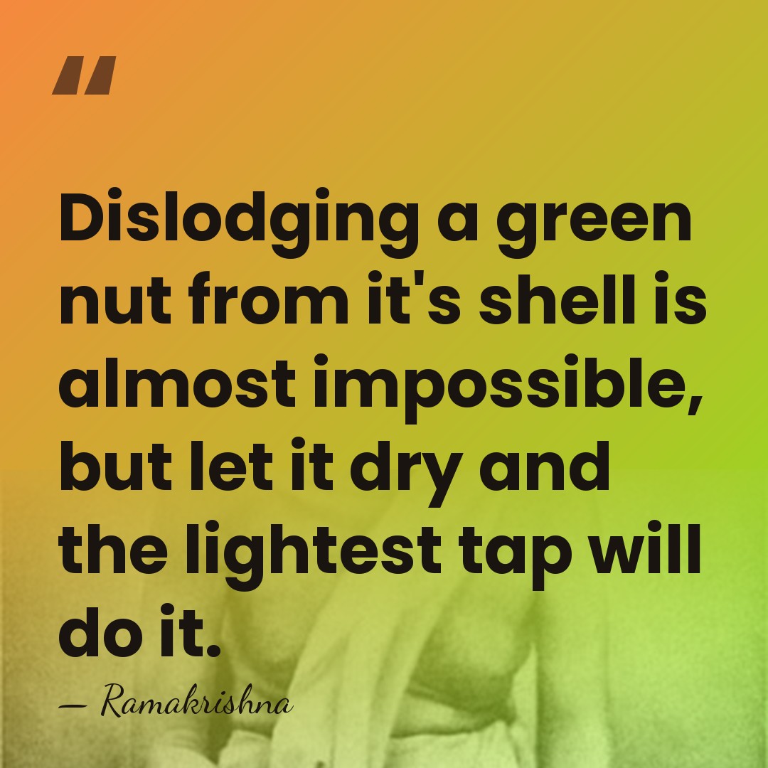 Dislodging a green nut from it's shell is almost impossible, but let&hellip; - Ramakrishna
