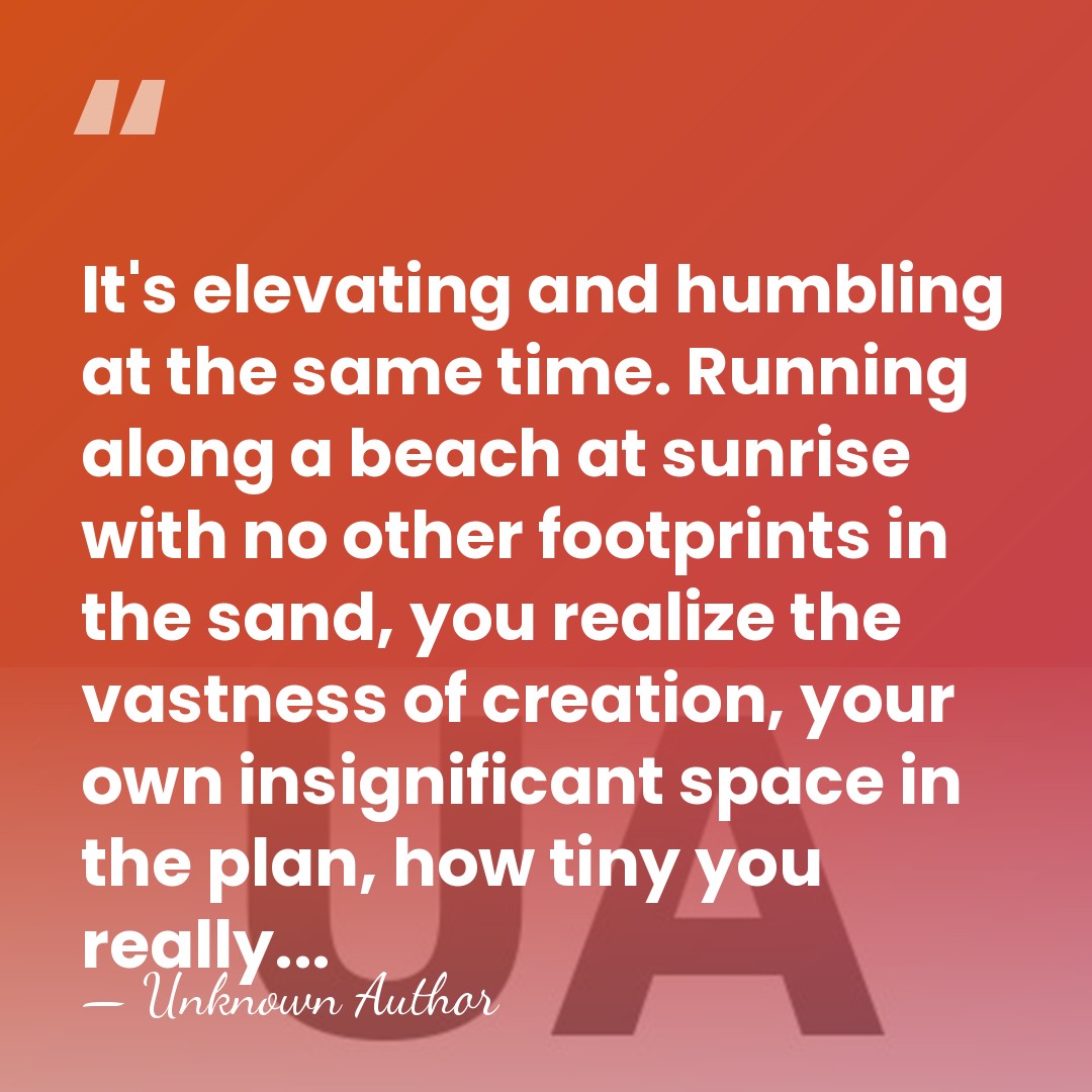 It's elevating and humbling at the same time. Running along a beach&hellip; - Unknown Author